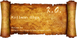Kollman Olga névjegykártya